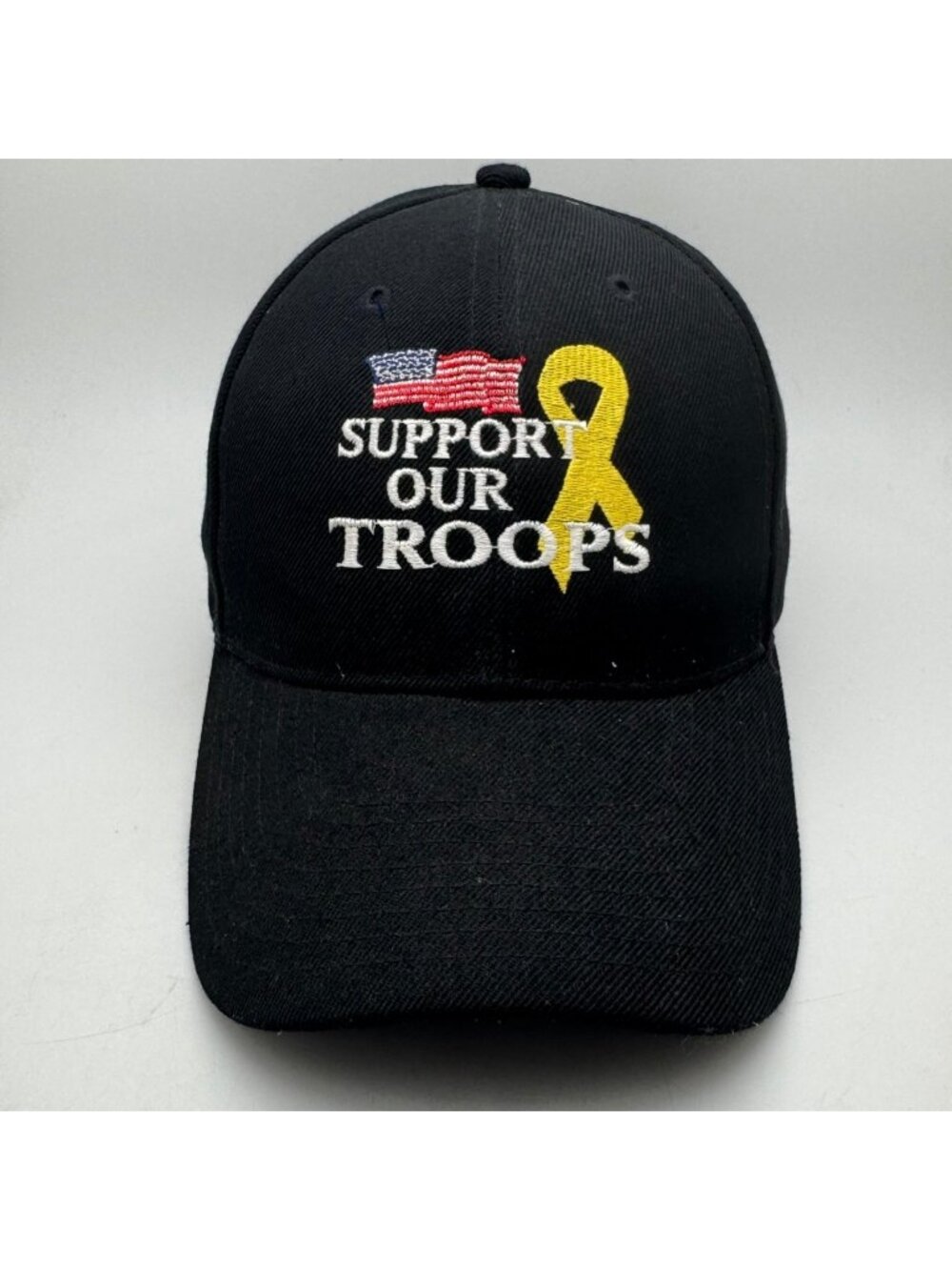 City Hunter Support Our Troops Hat Baseball Cap Black Adjustable One Size USA